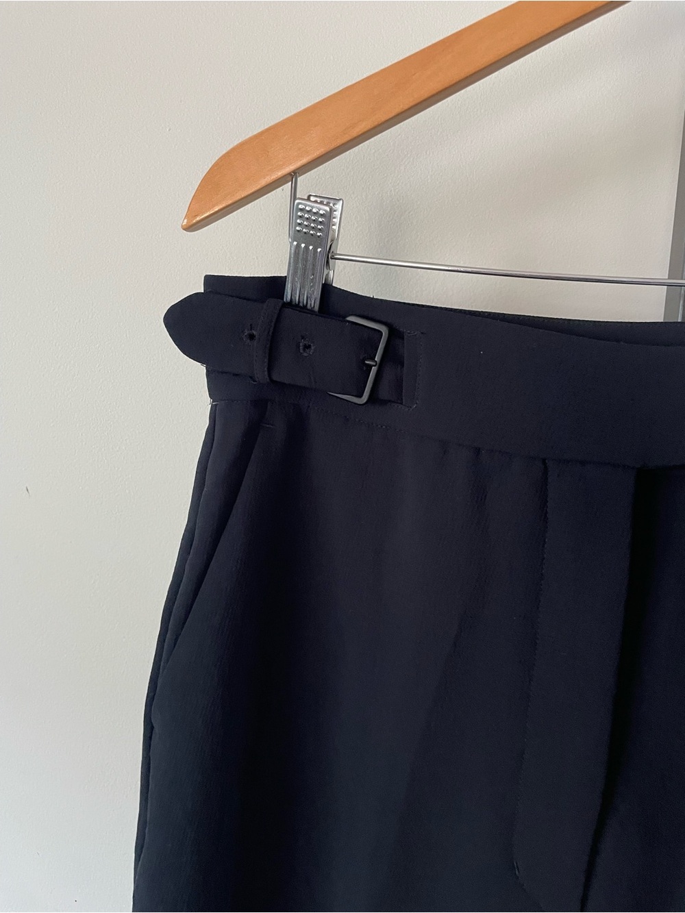 NEW Wilfred Anna Trouser Pant Double Buckle Belted High Rise Black Size 10 - Picture 4 of 9